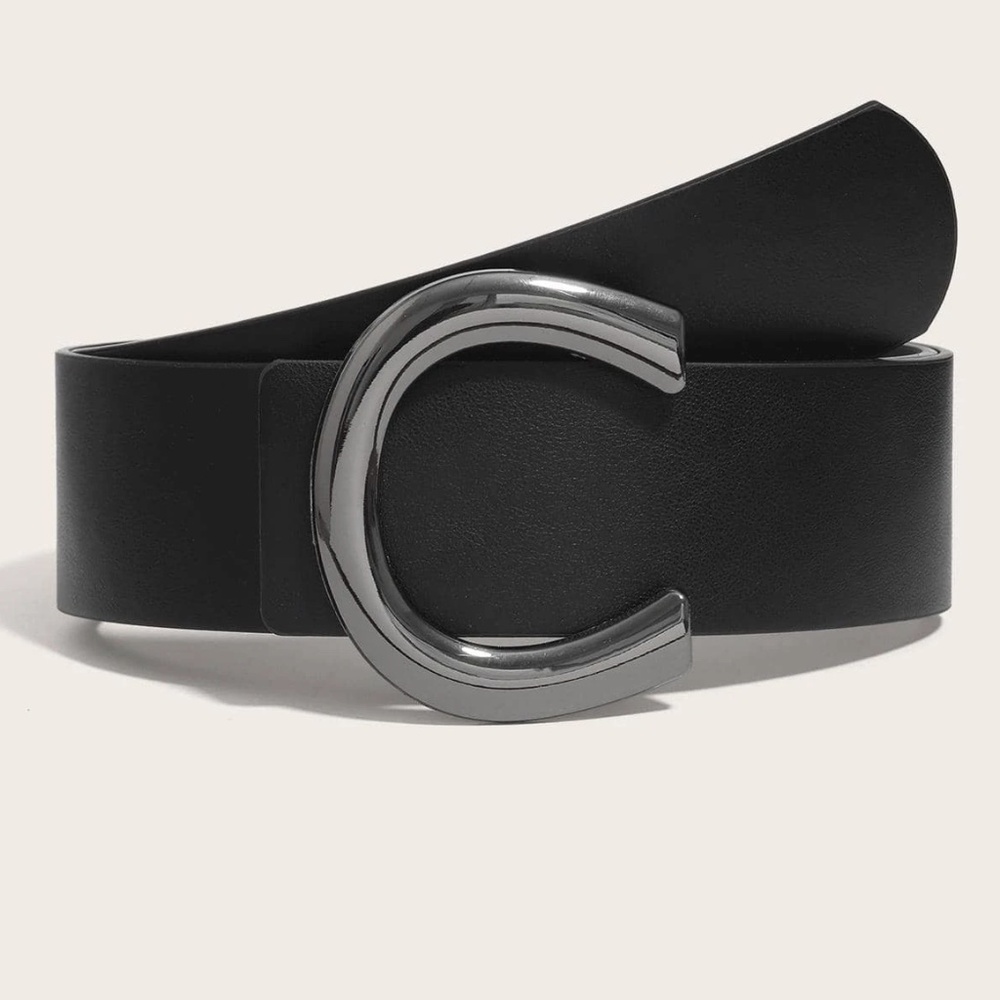 Vegan Leather Wide Minimalist Belt - Picture 4 of 8